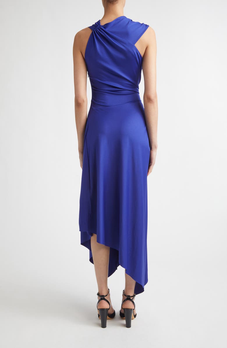 Victoria Beckham Asymmetric Stretch Jersey Midi Dress, Alternate, color, Bright Indigo