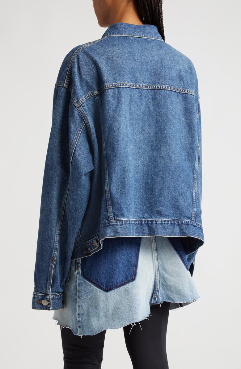Balenciaga Swing Denim Jacket, Alternate, color, 