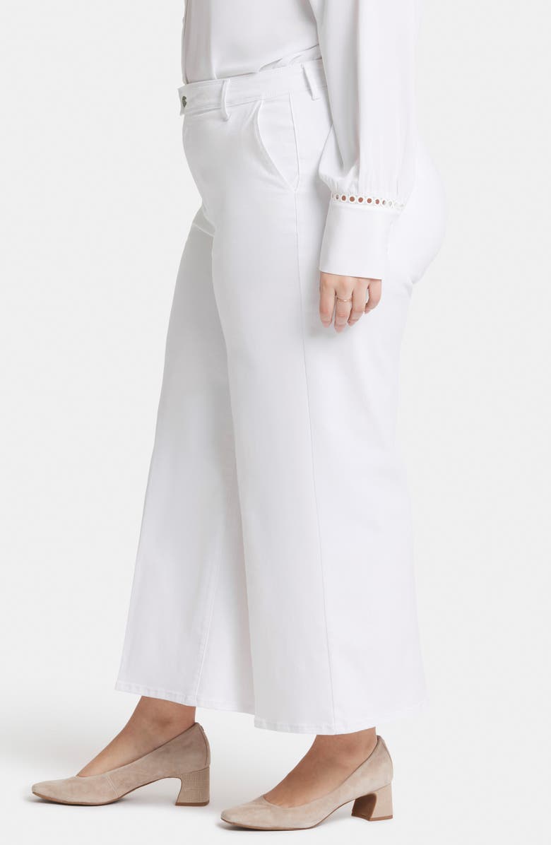 NYDJ Mona High Waist Ankle Wide Leg Trouser Jeans, Alternate, color, Optic White