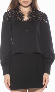 Alexia Admor Bryne Lace Trim Top