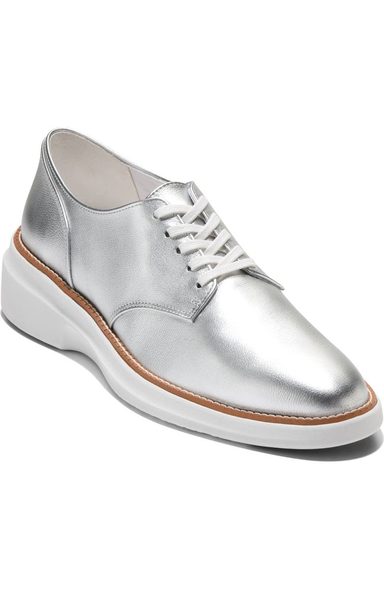 Cole Haan <p>Grand Shadowlite Leather Oxford (Women)</p>, Main, color, Silver Metallic Leather