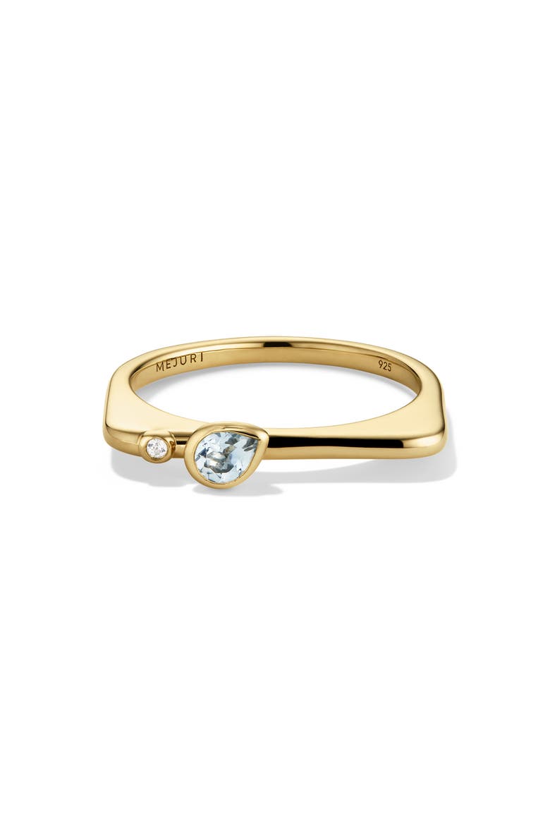 Puzzle Stacking Ring, Alternate, color, Gold / Aquamarine