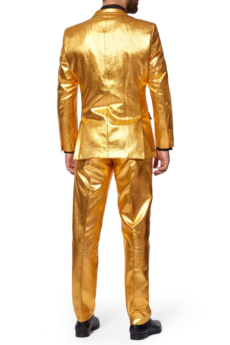 Groovy Gold Slim Fit Two-Piece Suit & Tie Set, Alternate, color, YELLOW