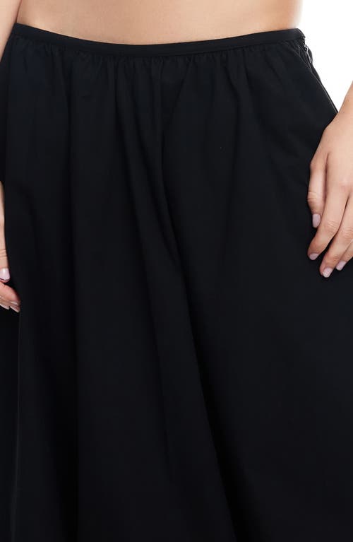 Lioness Intuition Low Rise Bubble Hem Midi Skirt In Onyx