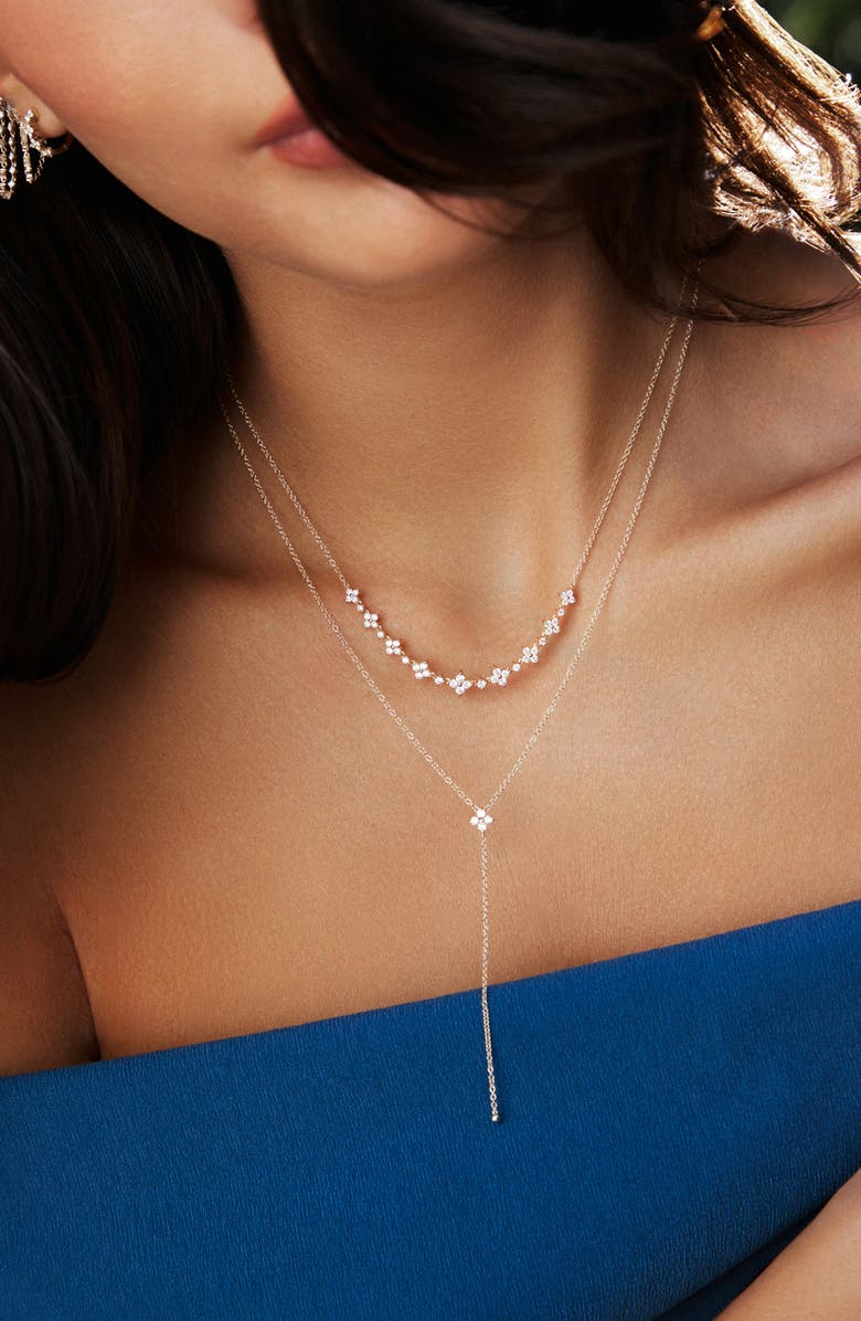 EF Collection Fleur Diamond Y-Necklace, Alternate, color,