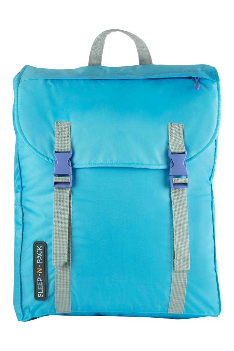 Kids' Sleep-n-Pack Faux Shearling Lined Sleeping Bag Backpack, Alternate, color, CLEARWATER