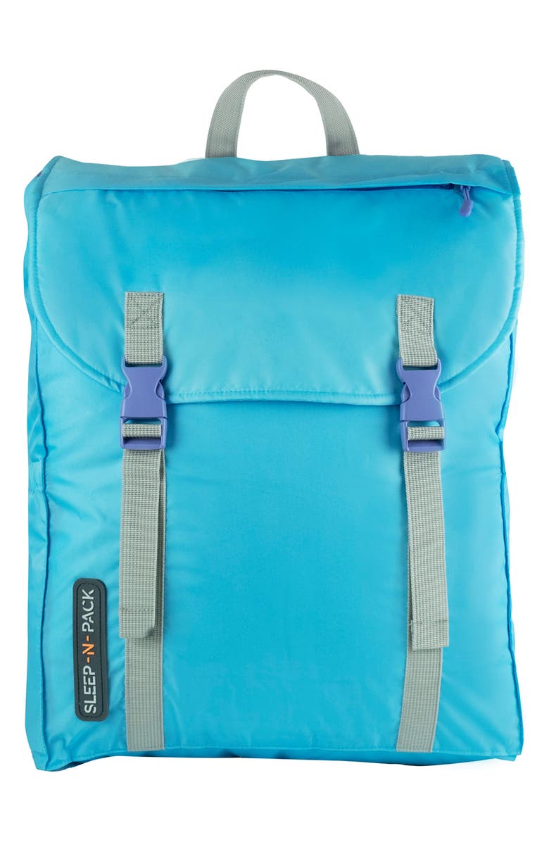 mimish Kids' Sleep-n-Pack Faux Shearling Lined Sleeping Bag Backpack, Alternate, color, Clearwater