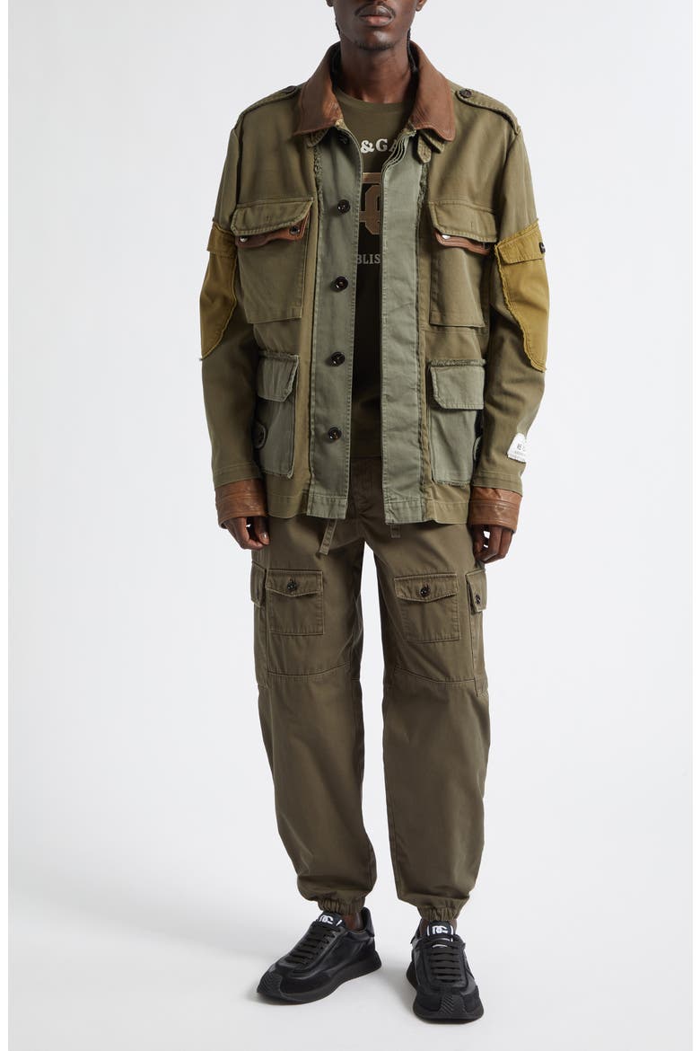 Cavallo Cotton Gabardine Cargo Jogger Pants, Alternate, color, VERDE OLIVA SCURO