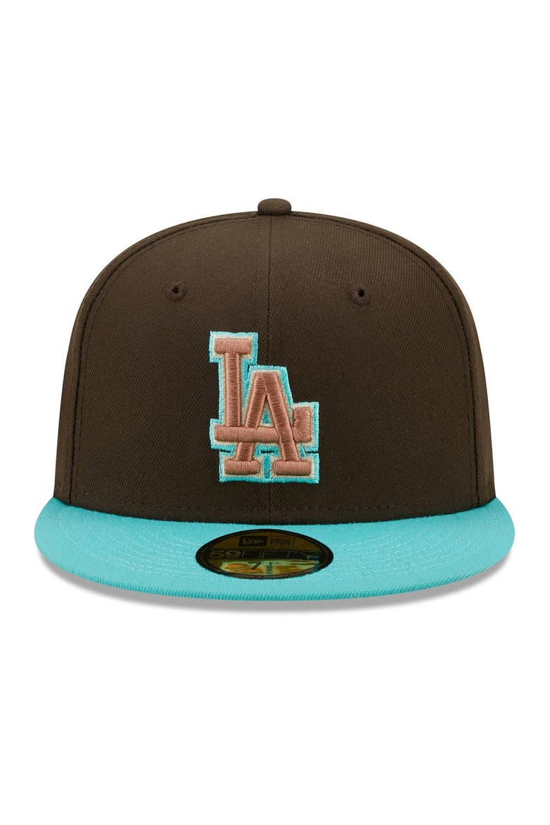 Men's New Era Brown/Mint Los Angeles Dodgers  Walnut Mint 59FIFTY Fitted Hat, Alternate, color, Brown
