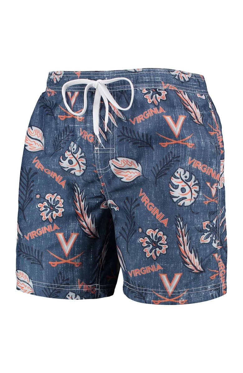 Wes & Willy Men's Wes & Willy Navy Virginia Cavaliers Vintage Floral Swim Trunks, Alternate, color, Navy