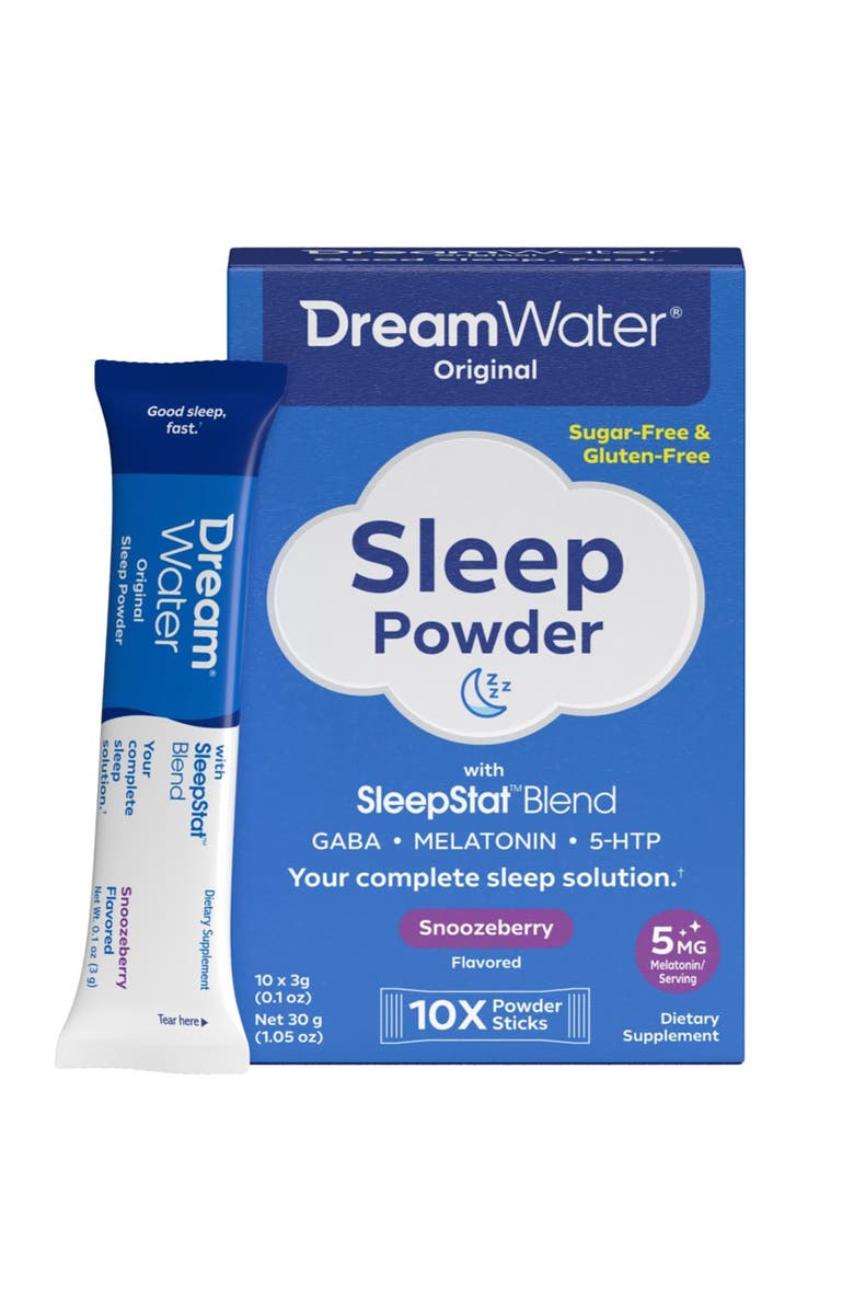 Dream Water Sleep Powder Sugarfree, Gaba, Melatonin,5Htp,Snoozeberry,10 Pack, Main, color, Multicolored