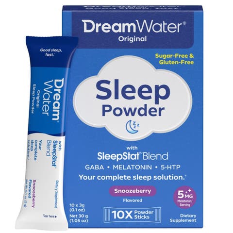 Sleep Powder Sugarfree, Gaba, Melatonin,5Htp,Snoozeberry,10 Pack
