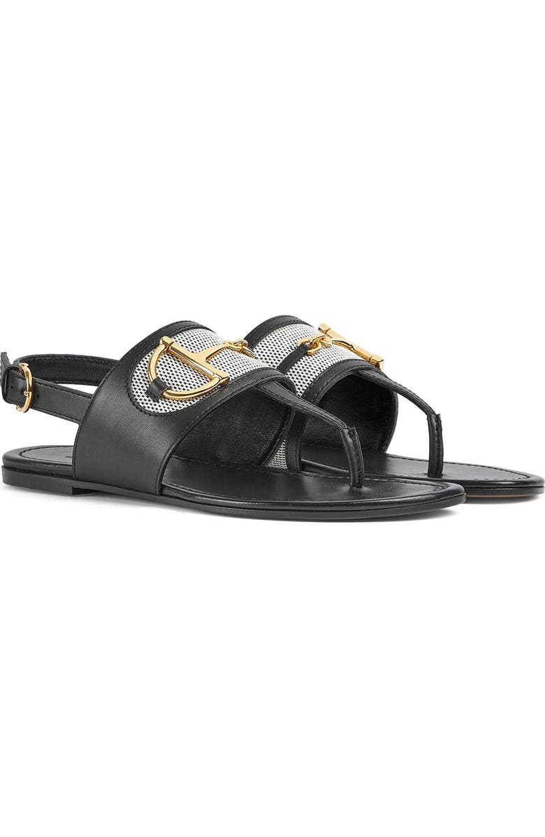 Gucci Alfa Horsebit Sandal, Main, color, Black/Natural Black