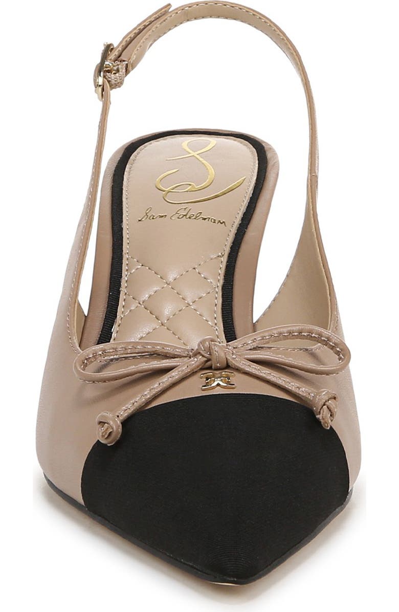 Sam Edelman Willette Slingback Pointed Cap Toe Pump, Alternate, color, Soft Beige/Black