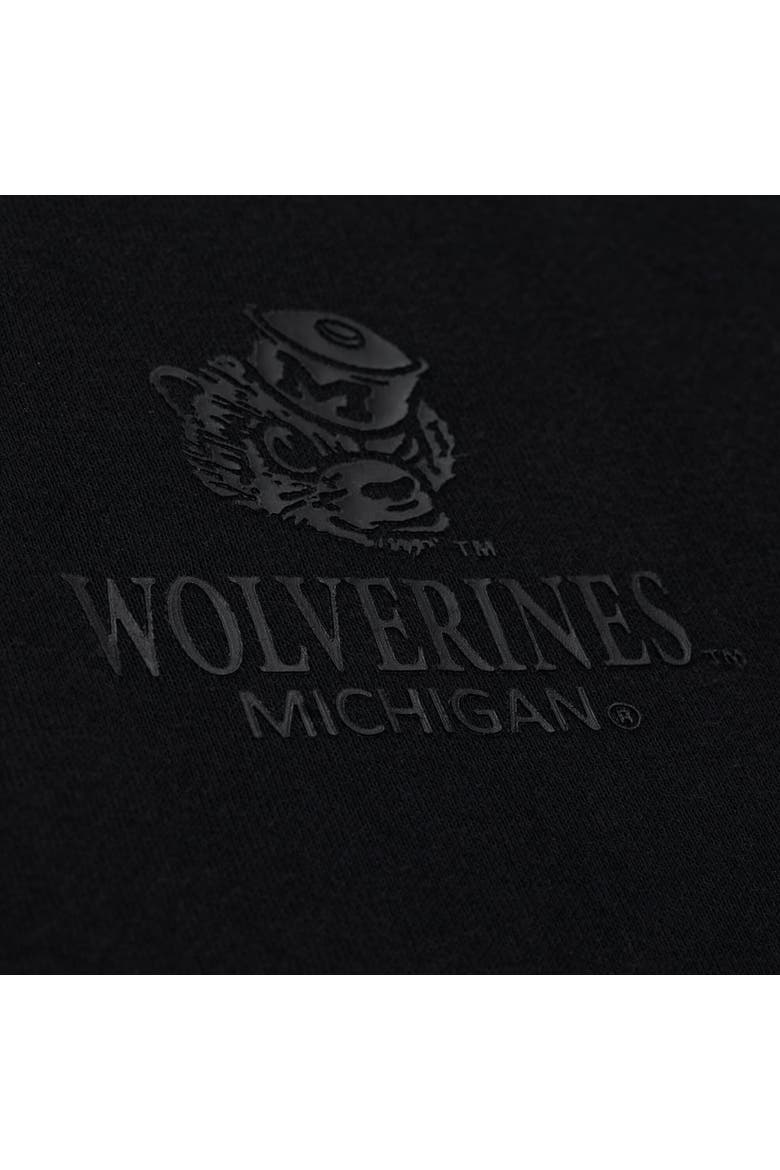 Men's Mitchell & Ness  Black Michigan Wolverines Monochrome Icon Fleece Hoodie, Alternate, color, Black