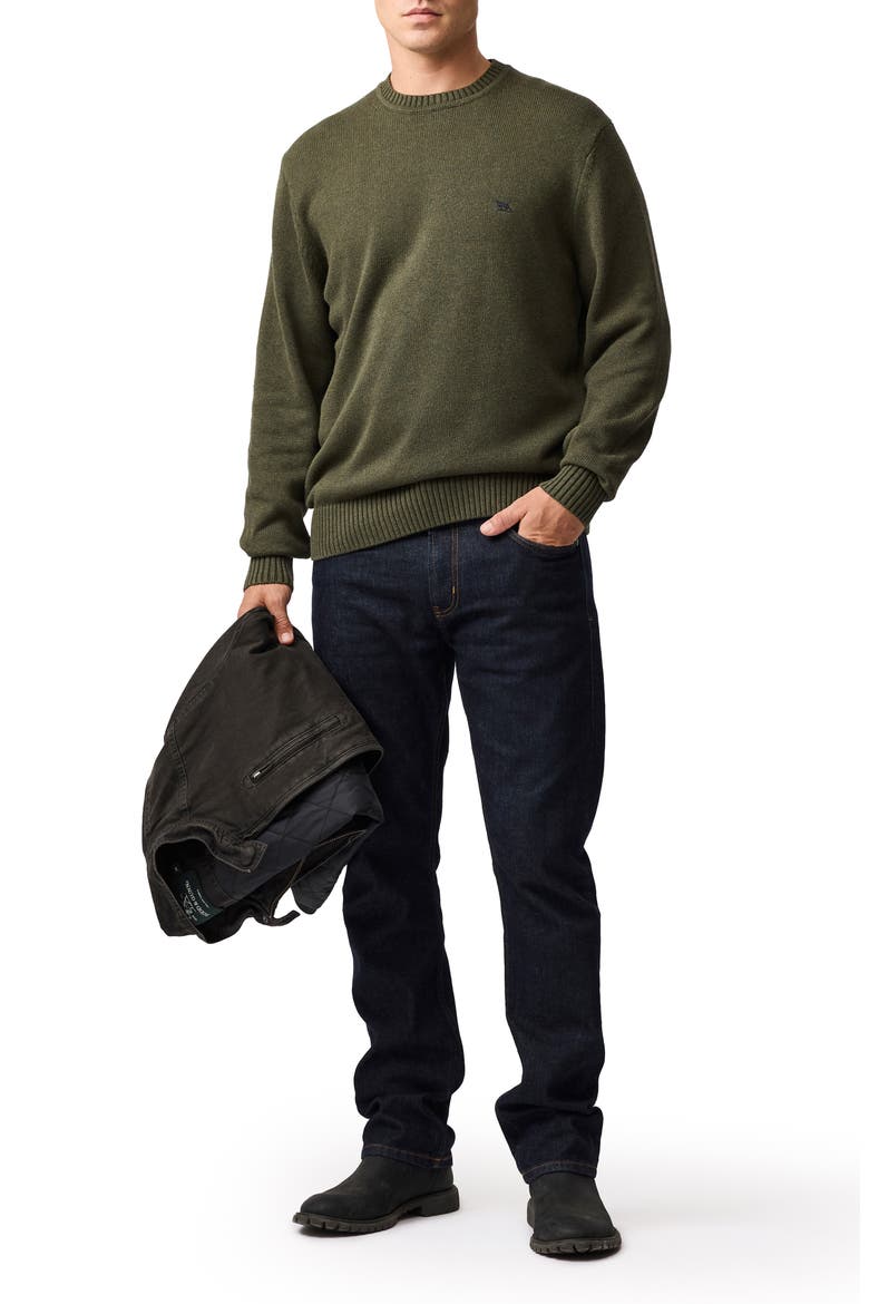 Crewneck Cotton Sweater, Alternate, color, LODEN