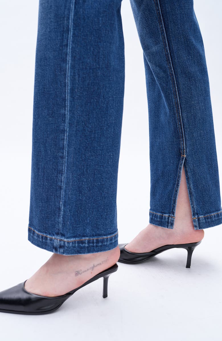 Bayeas Slit Hem High Waist Straight Leg Jeans, Alternate, color, 