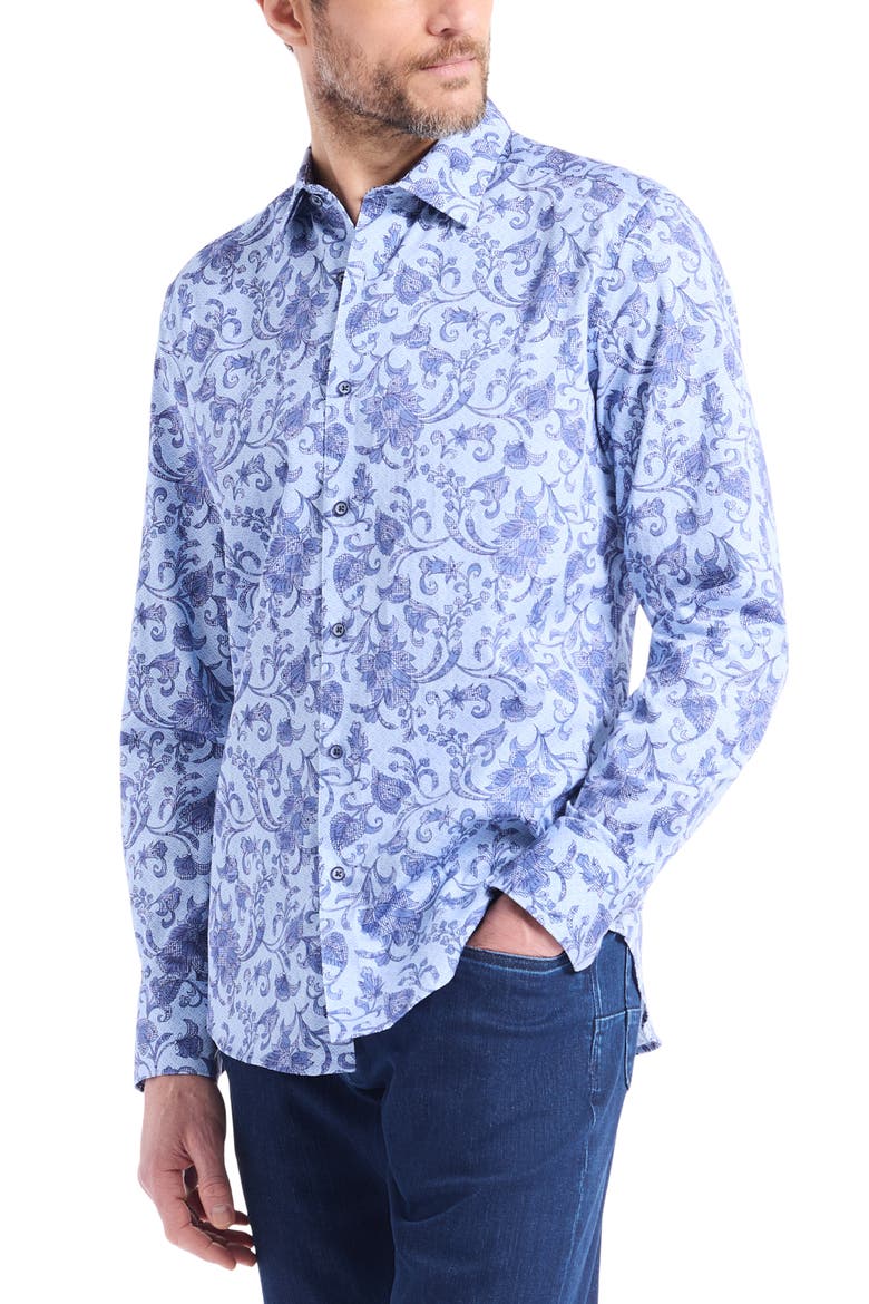 Long Sleeve Button Up Shirt, Alternate, color, LIGHT BLUE