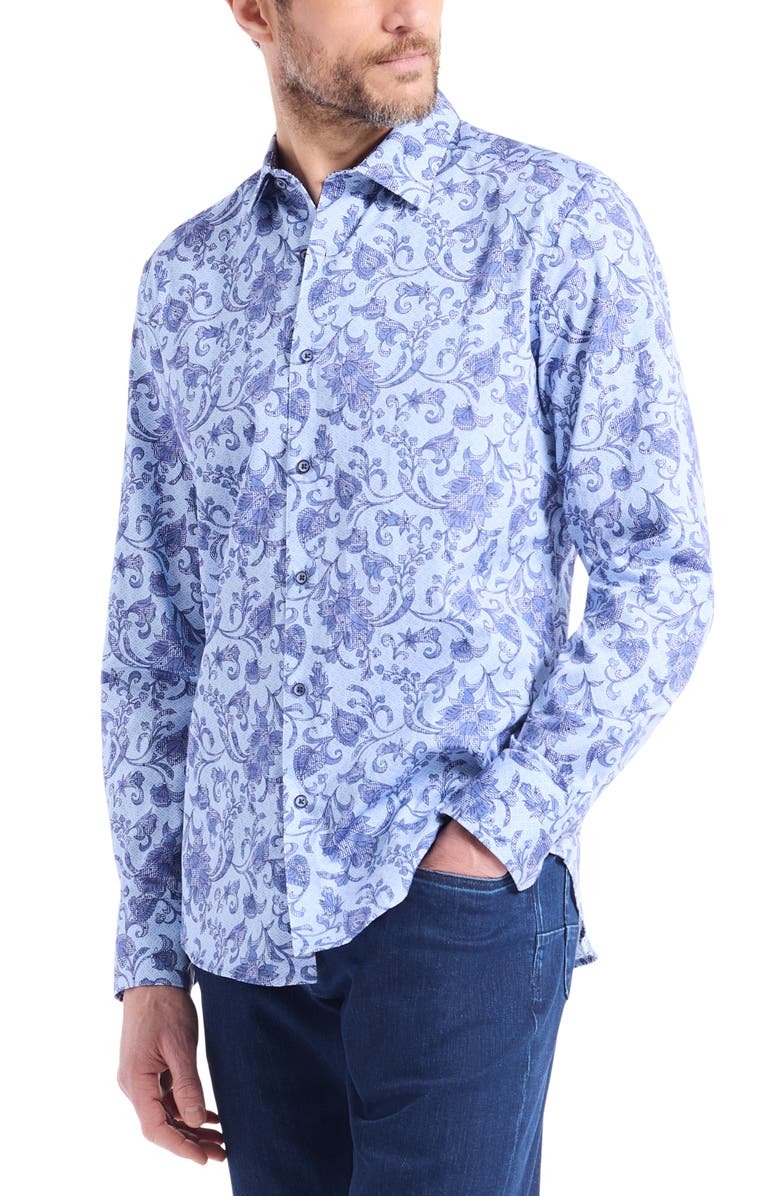 Robert Graham Long Sleeve Button Up Shirt, Alternate, color, Light Blue