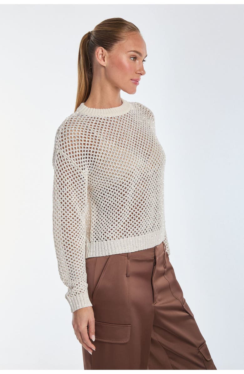 The Noli Shop Lucie Sequin Crochet Top, Alternate, color,