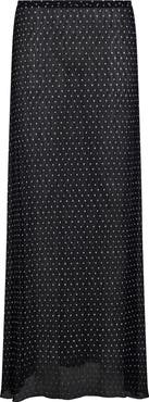 LIONESS Ford Dot Print Plissé Maxi Skirt
