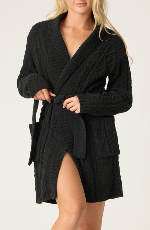 Cozy Chenille Cable Knit Robe