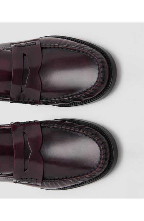 Mango Luisa Penny Loafer In Burgundy