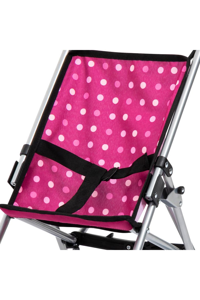 Buggy Umbrella Stroller, Hot Pink & White Polka Dots ,Dolls Up to 18 Inches, Alternate, color, Multicolored