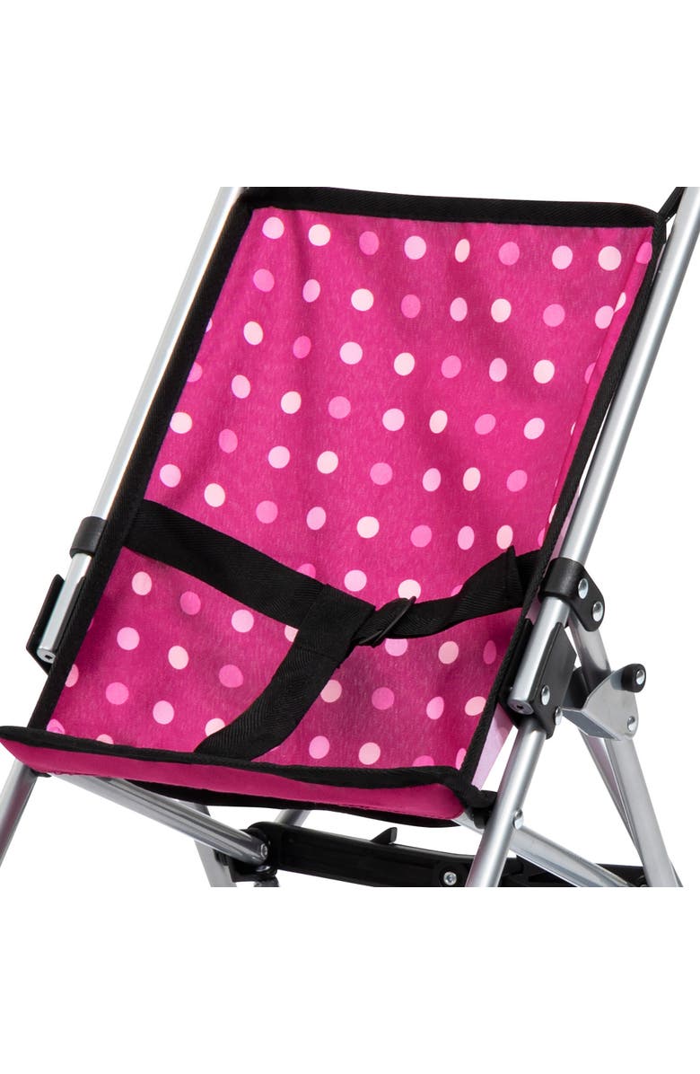 Bayer Design Buggy Umbrella Stroller, Hot Pink & White Polka Dots ,Dolls Up to 18 Inches, Alternate, color, Multicolored