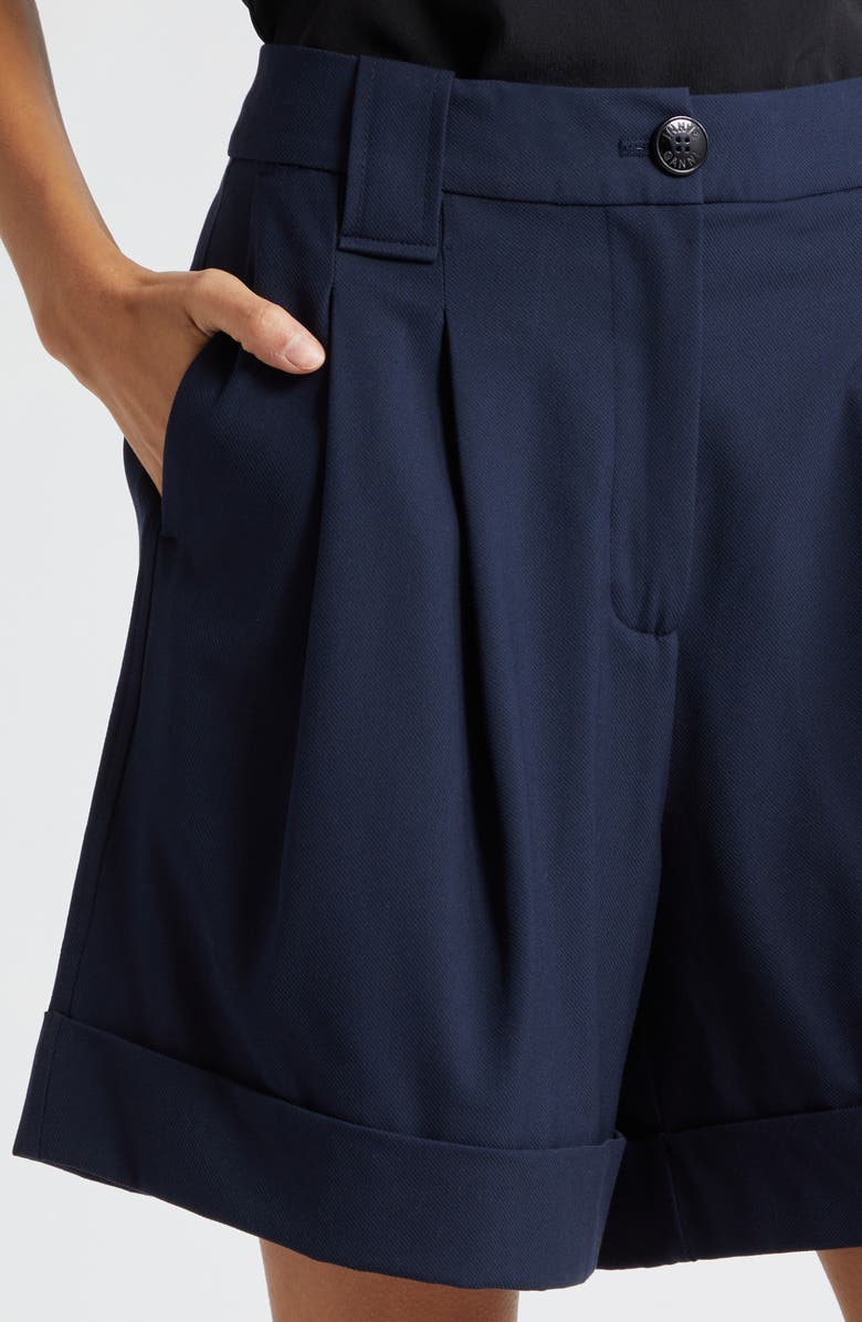 Ganni Sky Captain Cuff Walking Shorts, Alternate, color, 