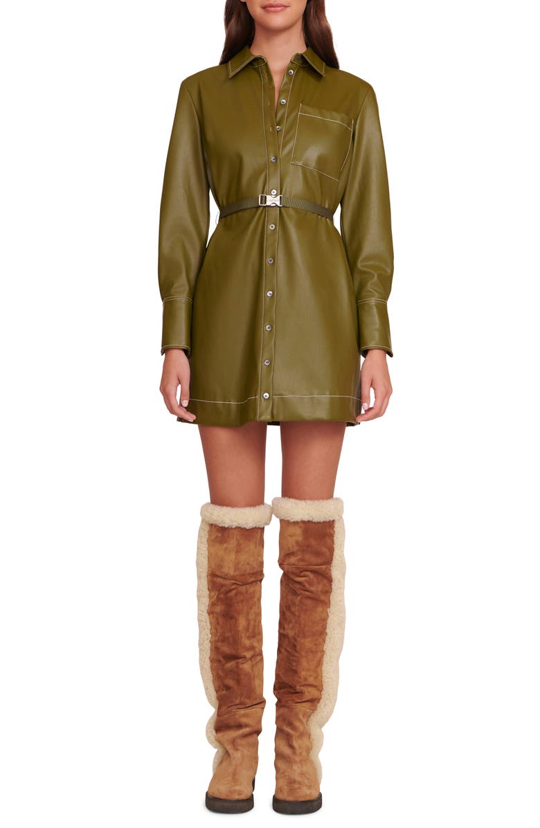 STAUD Lynn Long Sleeve Shirtdress, Main, color, 