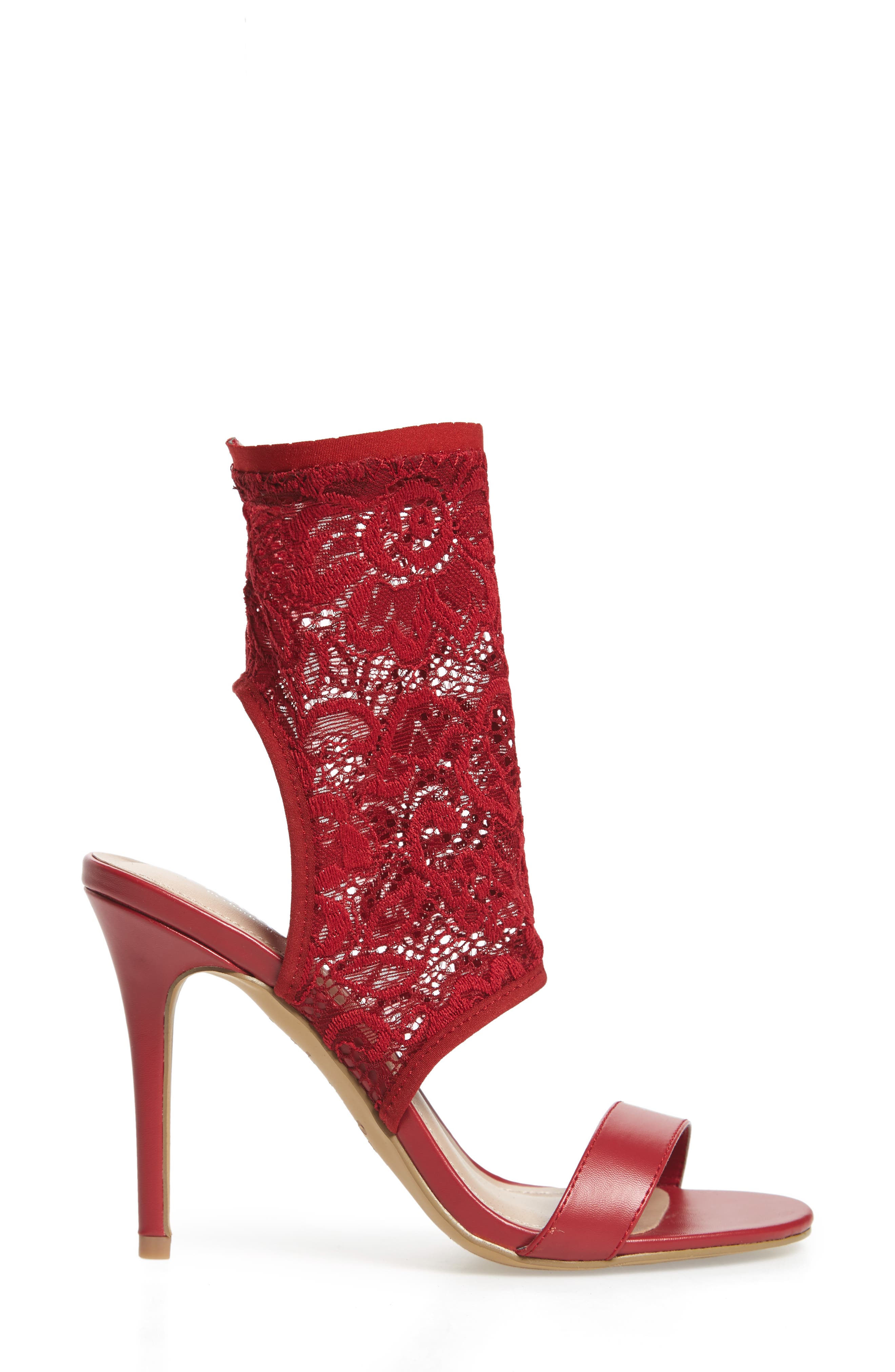 Remote Sock Cuff Sandal, Alternate, color, SCARLET LACE FABRIC