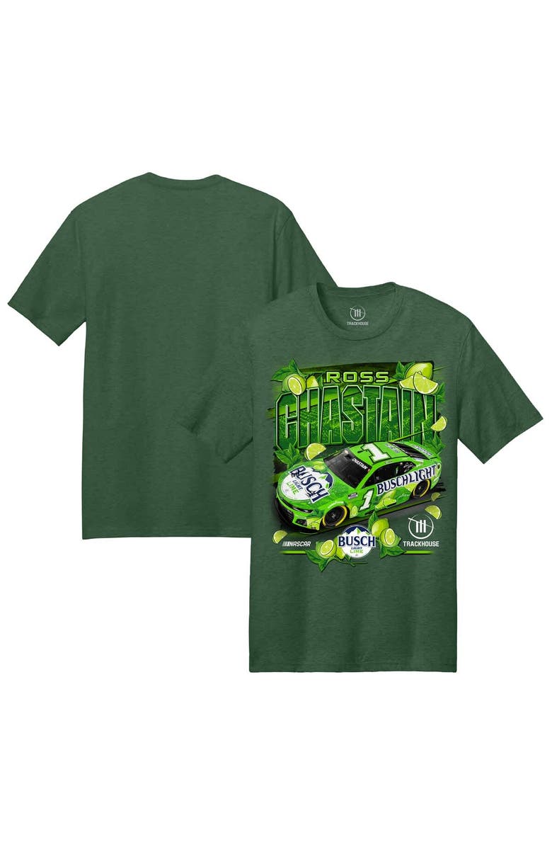 Trackhouse Racing Team Collection Men's Trackhouse Racing Team Collection Heather Green Ross Chastain Busch Light Lime Car T-Shirt, Main, color, Heather Green