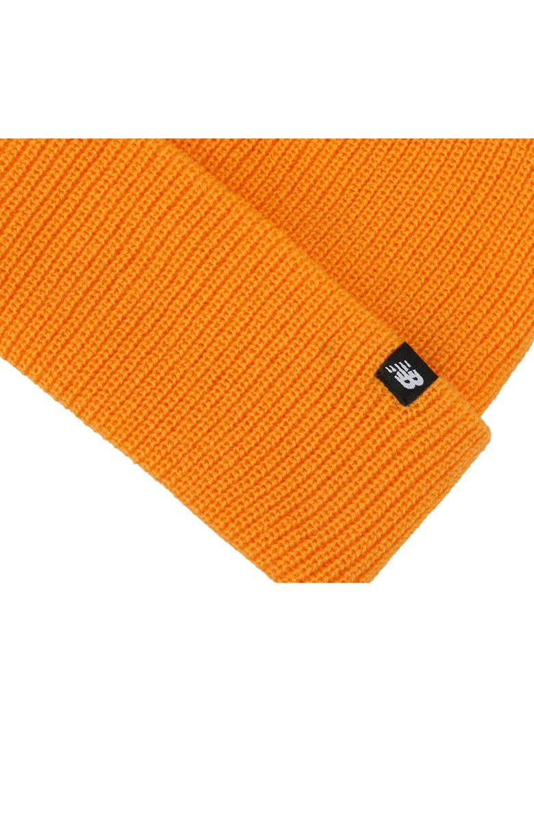 New Balance Patch Fisherman Knit Beanie, Alternate, color, Sizzle