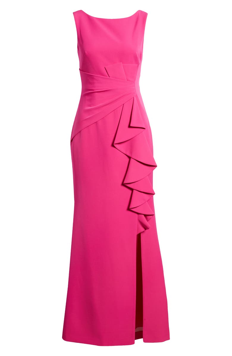 Eliza J Ruffle Front Gown, Alternate, color, Fuchsia