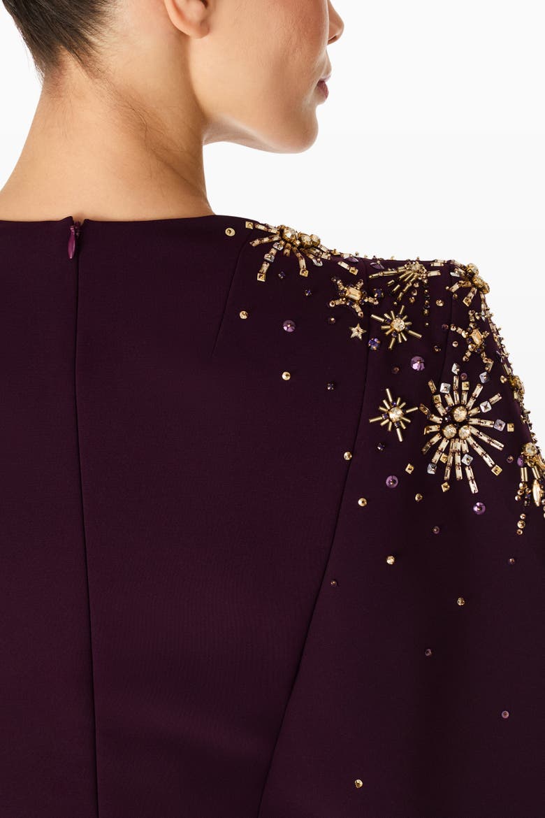 Zeya Sequin-Embellished Midi Dress, Alternate, color, Purple Muscadine