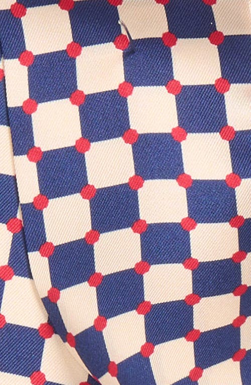 Lost Pattern Checkerboard Skinny Silk Scarf In Multi