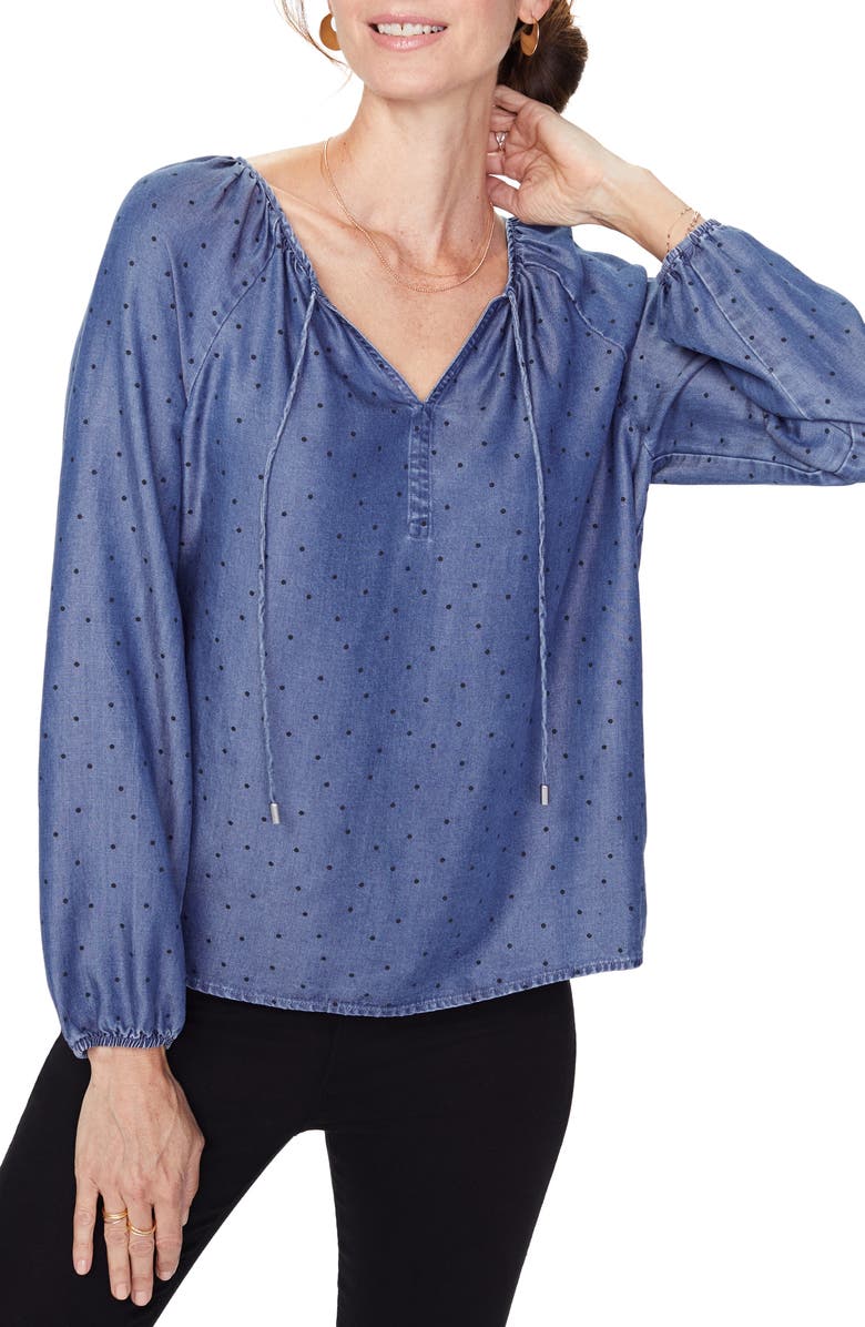 NYDJ Peasant Blouse, Main, color, 