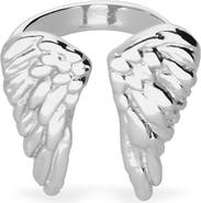 UNODE50 Sterling Silver Plated Ring in the Shape of Wings