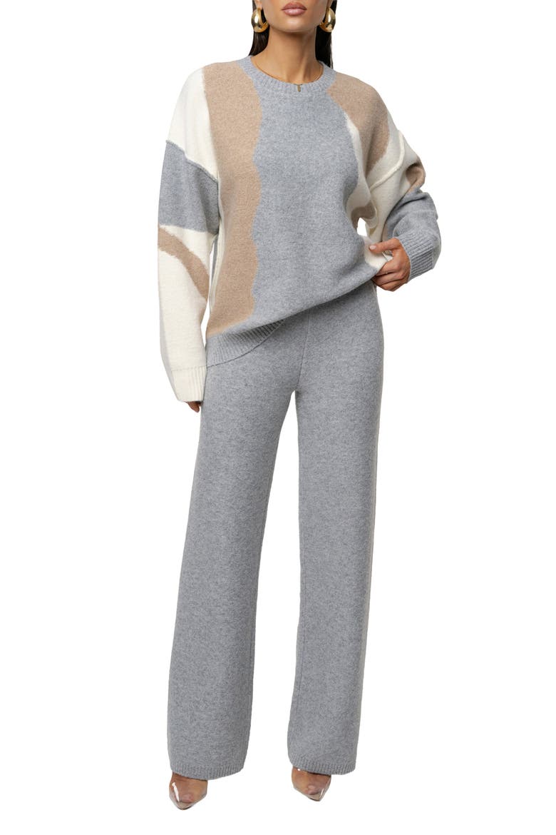 Emelie Knit Pant Set, Alternate, color, Gray