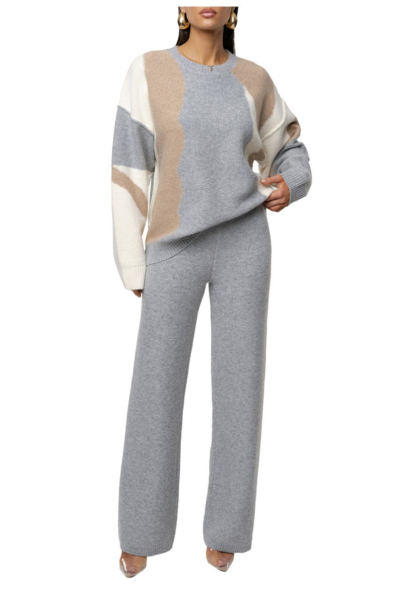 JLUXLABEL Emelie Knit Pant Set, Alternate, color, Gray