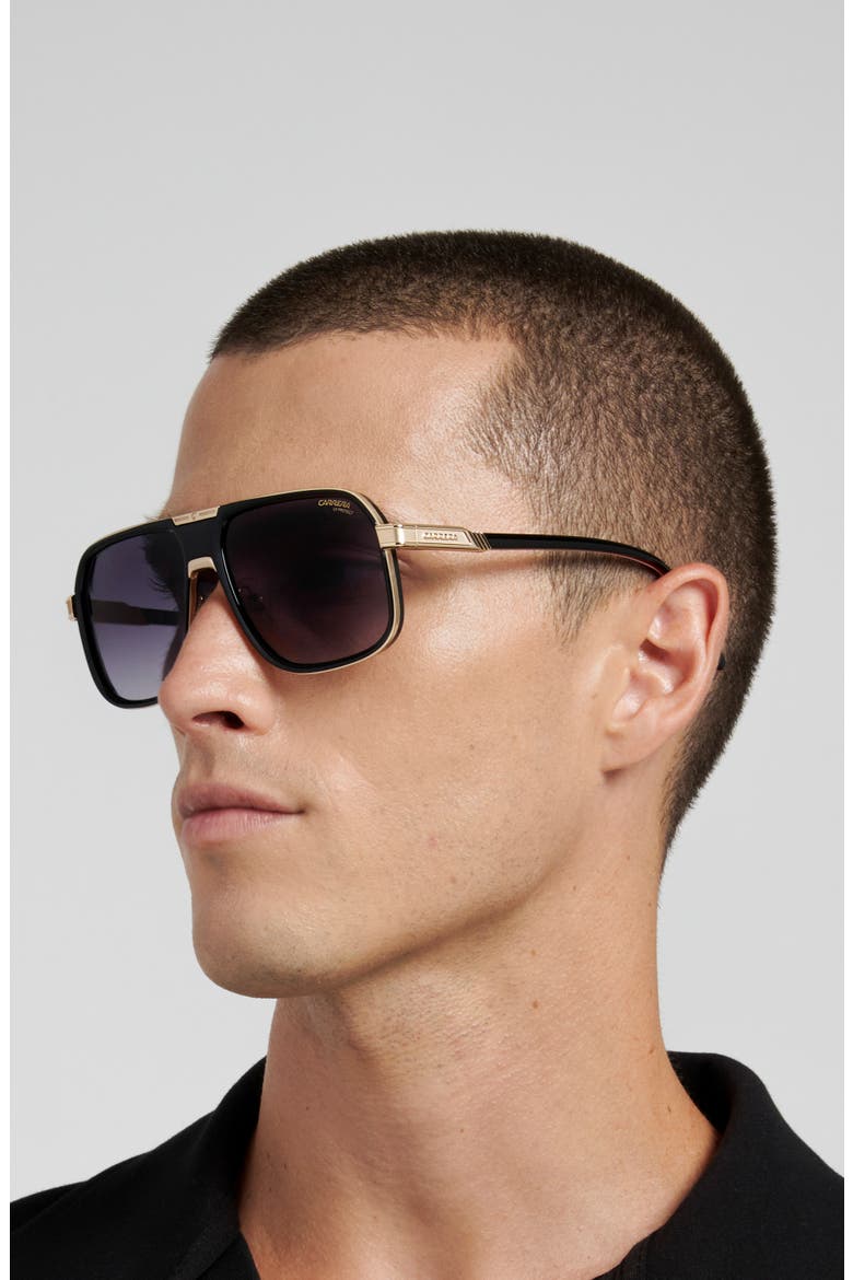 1090/S 60mm Gradient Navigator Sunglasses, Alternate, color, BLACK RED/ DARK GREY SF