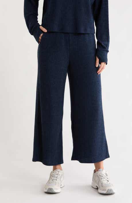 90 DEGREE BY REFLEX SwiftStride Rib Knit Wide Leg Pants