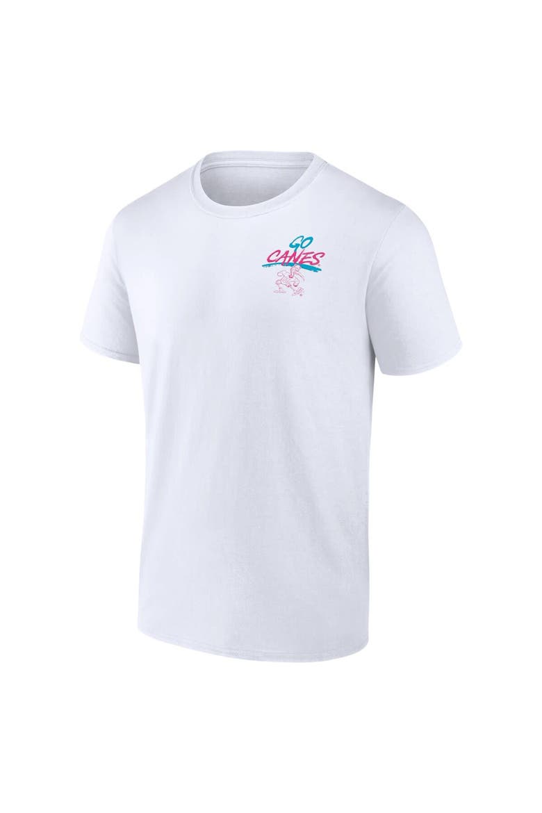 Men's Fanatics Branded White Miami Hurricanes Spring 2024 Spring Break T-Shirt, Alternate, color, White