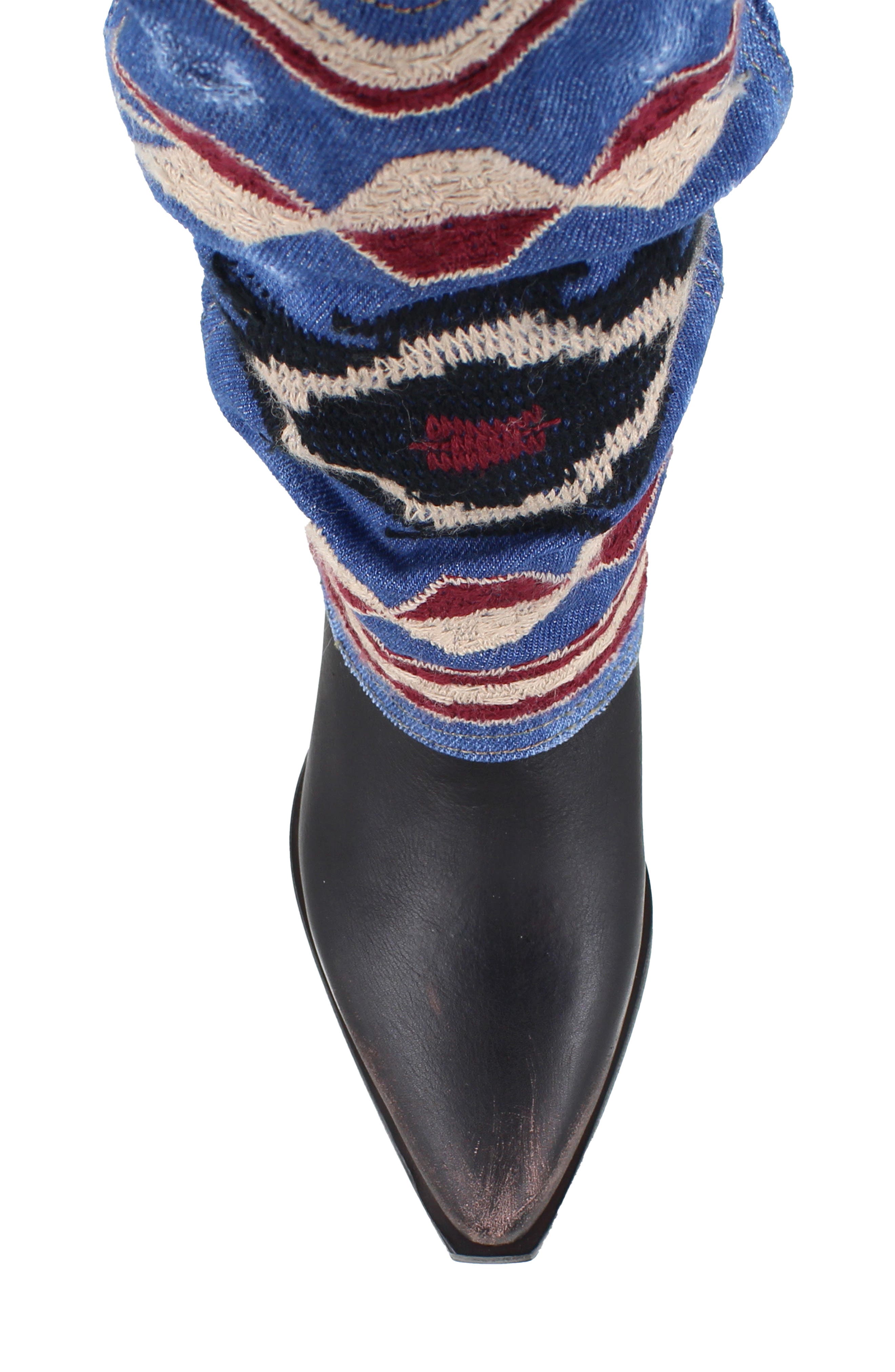 Amira Cowboy Boot, Alternate, color, BLUE DENIM