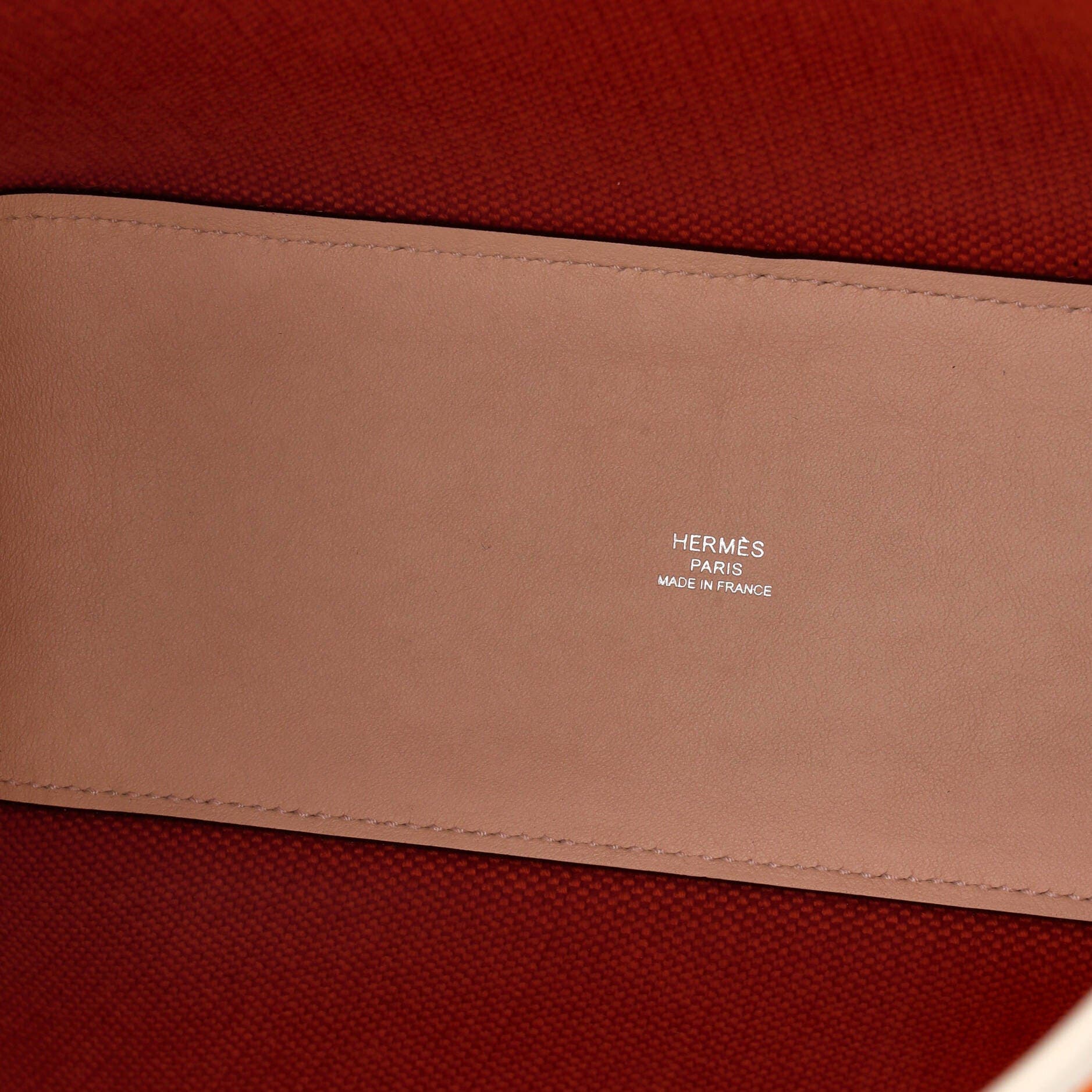 Pre-Owned Hermes Cabas H en Biais Tote Canvas with Leather 27, Alternate, color, Feu