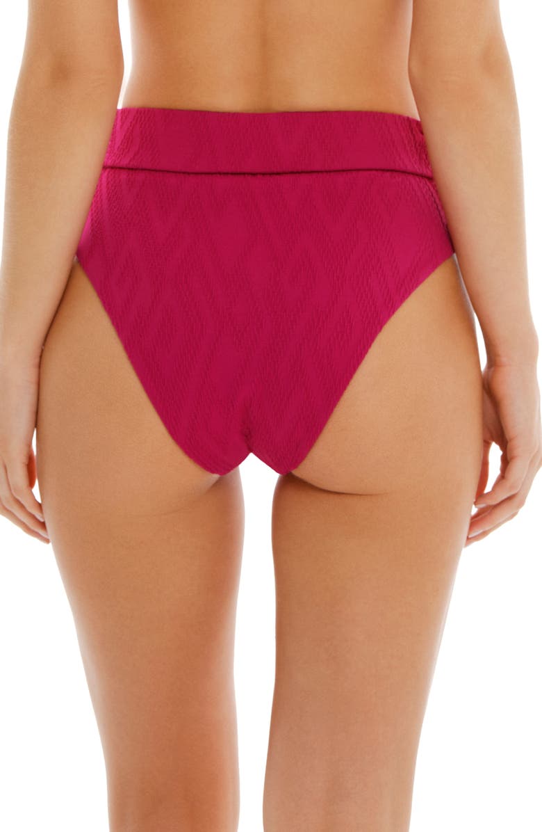 Cosita Linda High Waist Bikini Bottoms, Alternate, color, Magenta