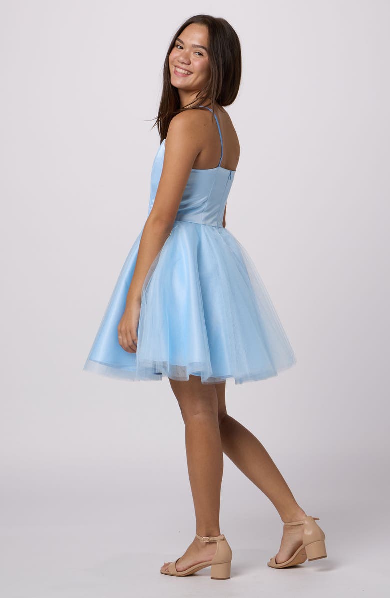 Un Deux Trois Kids' Satin & Tulle Fit & Flare Dress, Alternate, color, 