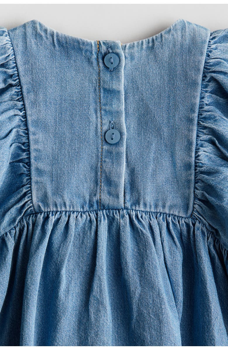 H&M Embroidery-detail Denim Dress, Alternate, color, 