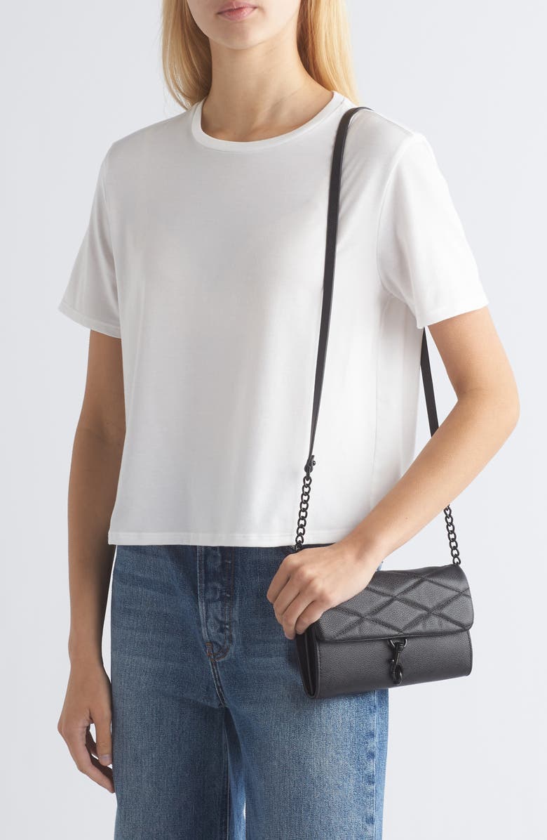 Rebecca Minkoff Edie Wallet on a Chain, Alternate, color, Black